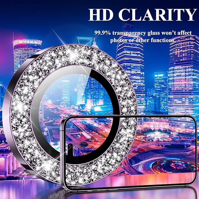 YWXTW Designed for iPhone 14 Pro/iPhone 14 Pro Max Camera Lens Protector Bling - Image 5