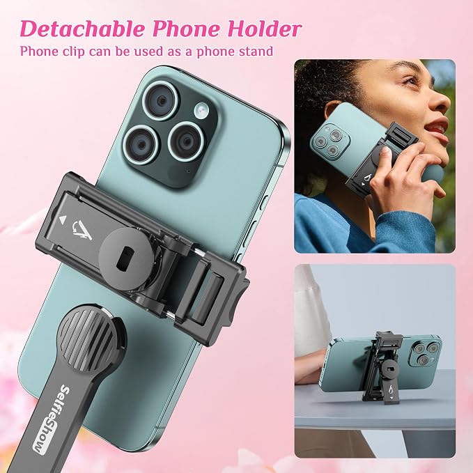 Selfie Stick Tripod with Fill Light, All in One Extendable Selfie Stick with - Image 8
