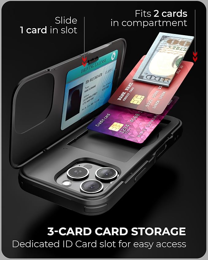 TORU CX Slim for iPhone 16 Pro Case Wallet | Protective Shockproof Heavy Duty - Image 3