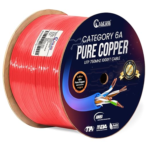 Newyork Cables Cat6a Plenum Cable 1000ft by NewYorkCables