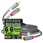 GEARit RCA Cable 2RCA Male to 2RCA Male Stereo Audio Cables Shielded Braided by GEARit