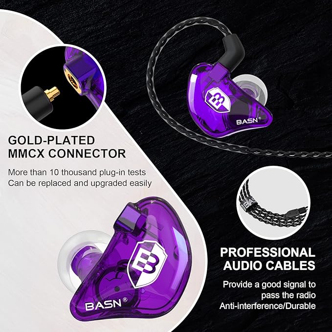 BASN in Ear Monitor Headphones for Musicians Audiophiles Drummers, Bsinger Pro - Image 3