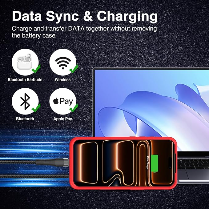 GIN FOXI Battery Case for iPhone 17 Pro, Charging Case Charger 8500mAh - Image 4
