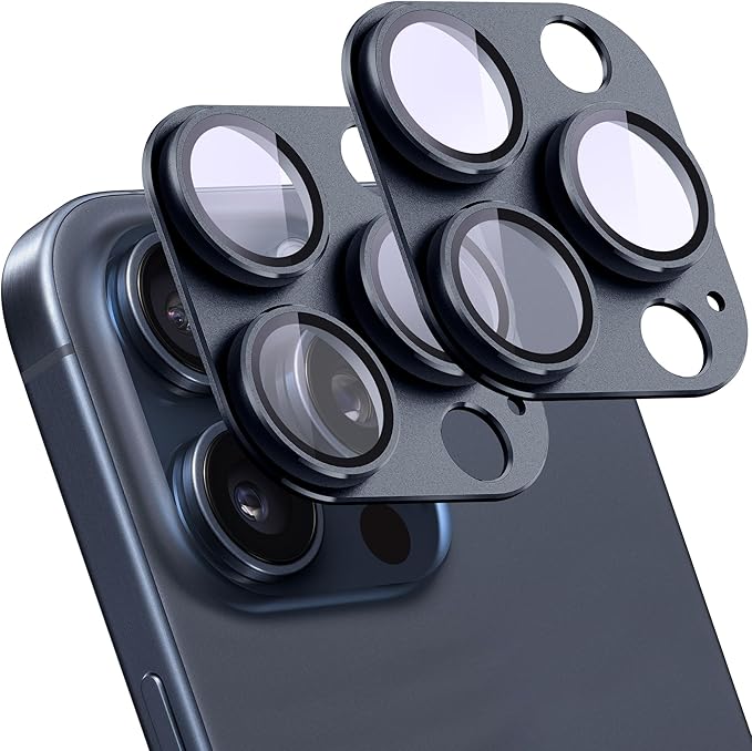 2 Pack Camera Lens Protector for iPhone 15 Pro/iPhone 15 Pro Max, AR Tempered by SHANG+PIN+JIA