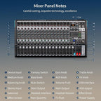 16 Channel Professional Audio Mixer, Mixing Console - Image 6
