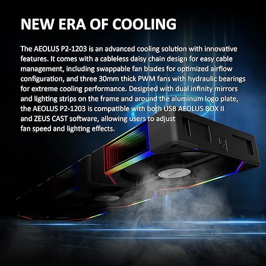 GAMDIAS AEOLUS P2-1203 120mm ARGB PWM Fan, Include Reverse Fan Blade x3 & - Image 2