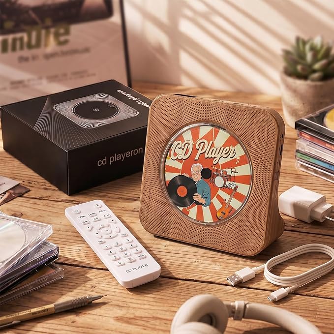 Gueray CD Player Portable Bluetooth Desktop CD Player - Image 9
