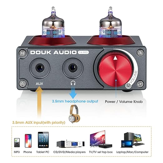 Douk Audio T4 PRO Vacuum Tube Phono Preamp, MM Turntable Preamplifier, GE5654 - Image 2