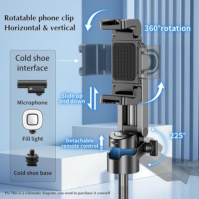 Mini Selfie Stick Tripod, Extendable Grip Phone Tripod - Image 3