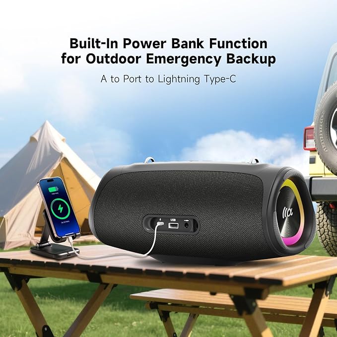 Portable Loud Bluetooth Speaker, 60W Large Subwoofer Wireless Bluetooth 5.3 - Image 5