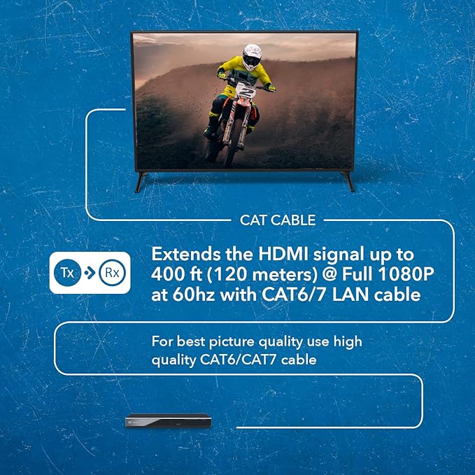 OREI 1080P 1x8 HDMI over Ethernet Extender Splitter CAT6/7 Over Cable Full HD - Image 6