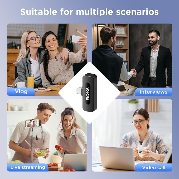 BOYA BY-V30 Wireless Lavalier Microphone, USB Type-C Mini Laple Mics - Image 8