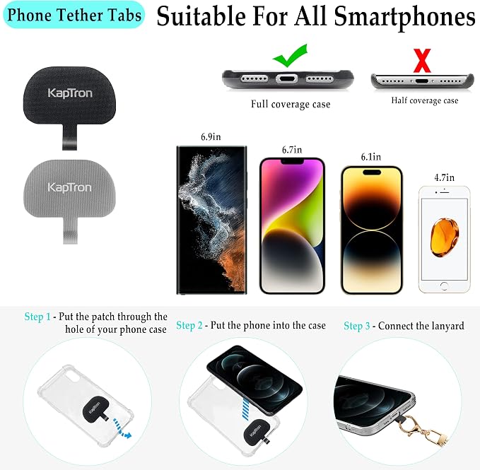 Universal Phone Lanyard with Wrist Strap, Adjustable Crossbody Cell Phone - Image 2