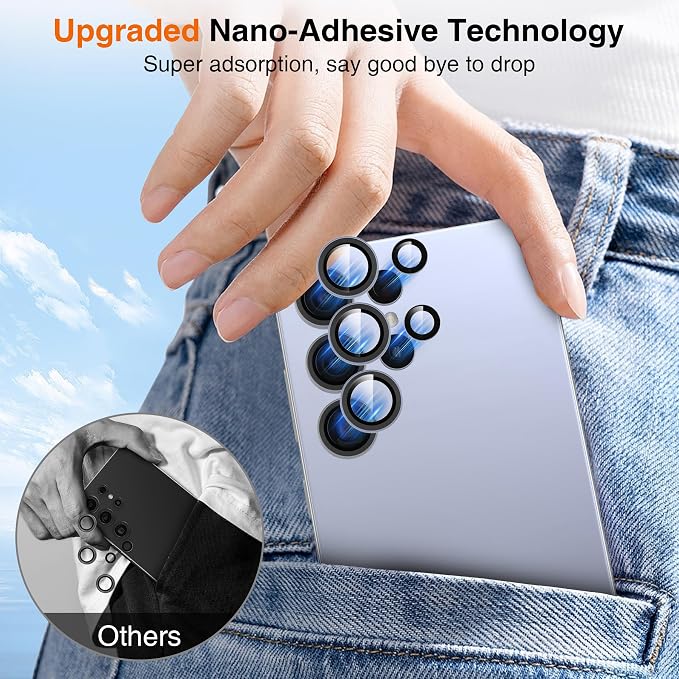 YWXTW S25 Ultra Camera Lens Cover, 9H Tempered Glass Upgraded Metal Edging - Image 4