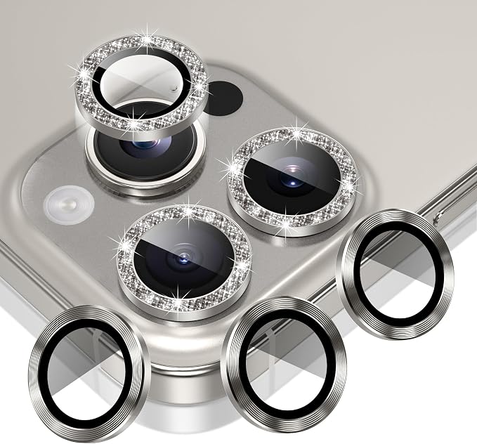 AGVEE 3+3 6 Pack for iPhone 16 Pro 6.3" / 16 Pro Max 6.9" Camera Lens Cover by AGVEE
