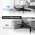 EHO Under Desk Keyboard Tray, Large 27.5" x 12.2" Slide-Out Clamp-On Drawer - Image 2