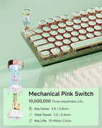 SEUNKWANG Wired Typewriter Keyboard and Mouse Combo, Retro Mechanical Keyboard - Image 6