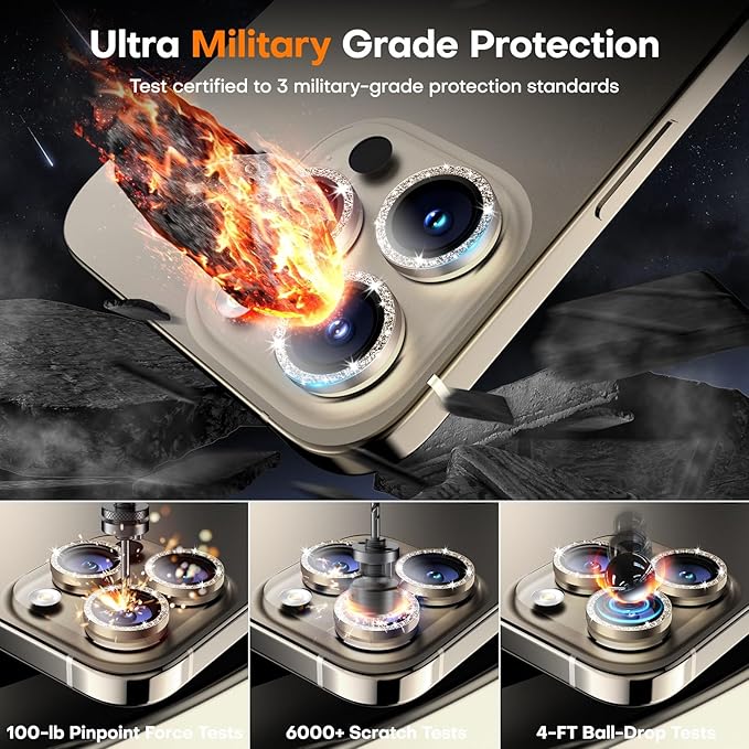 Camera Lens Protector for iPhone 16 Pro Max/16 Pro/15 Pro Max/15 Pro/14 Pro - Image 5
