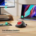Nulea Wireless Ergonomic Trackball Mouse, Rechargeable, 44mm Index Finger - Image 6