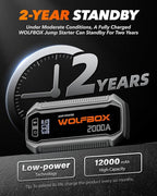WOLFBOX 2000A Jump Starter, 12000mAh Battery Jumper Starter Portable - Image 4