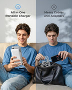 VEGER Portable Charger with Built-in AC Plug and Cables, All in One 10000mAh - Image 6