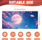 Large Gaming Mouse Pad for Desk, Falling Cherry Blossoms Desk Mat, Bright Full - Image 2