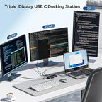 USB C Hub USB C Docking Station Dual Monitor14-IN-1 Triple Display Multiport - Image 3
