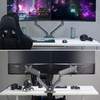 AVLT Dual 27”-43” RGB Gaming Monitor Arm Desk Mount Built-in 20 Lighting Modes - Image 5