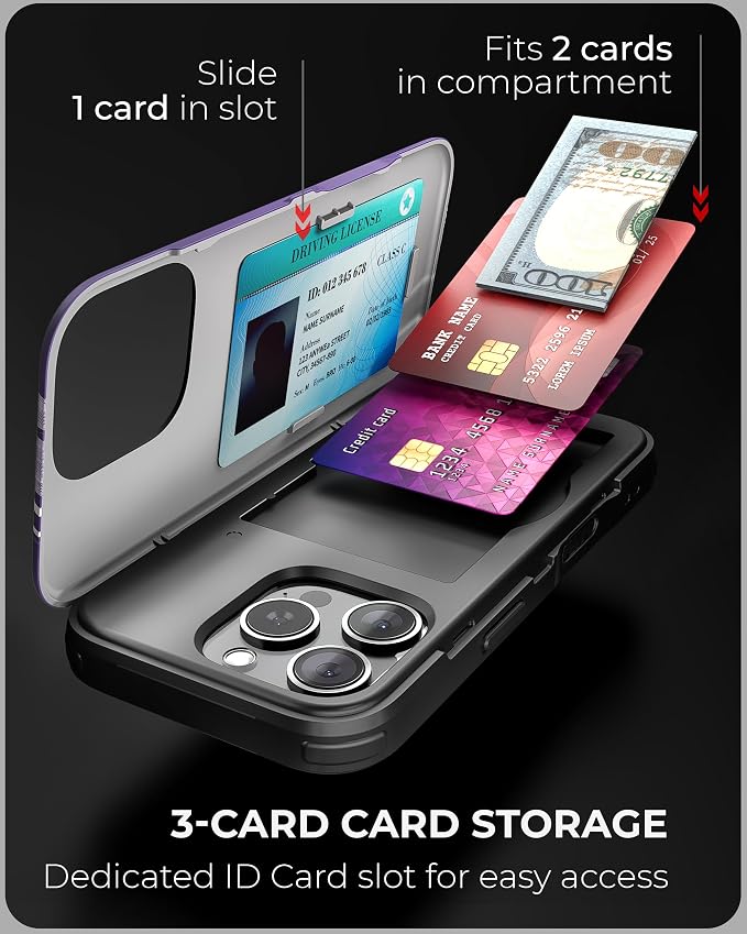 TORU CX Slim for iPhone 16 Pro Case Wallet | Protective Shockproof Heavy Duty - Image 3
