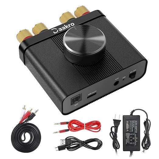 AK30 Mini Bluetooth Amplifier for Passive Speakers, 50W+50W 2.0CH Audio by Daakro