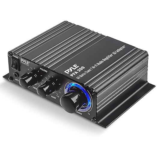 Pyle Home Mini Audio Amplifier - 60W Portable Dual Channel Surround Sound HiFi by PyleUSA