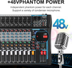 12 Channel Audio Interfacer Sound Board Mixer DJ Mixer 16-Bit DSP Effect USB - Image 8