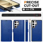 TUCCH Case Wallet for Galaxy S25 Ultra, Removable Wrist Strap PU Leather - Image 8