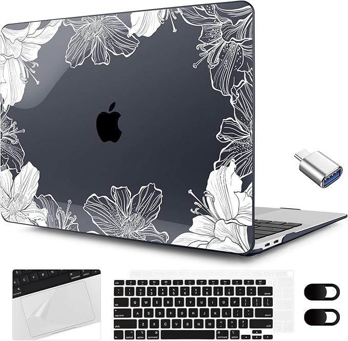 MEEgoodo for MacBook Air 13.3 inch Case 2021 2020 2019 2018 A2337 M1 A2179 A1932 by MEEgoodo