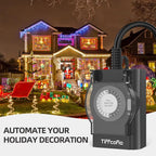 Outdoor Timer Outlet Waterproof, 24 Hour Mechanical Light Timer Outdoor - Image 4