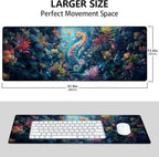 Seahorse Large Mouse Pad, Gaming Mouse Pad, Keyboard Mat, Non-Slip Rubber Base - Image 3