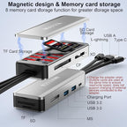 8in1 SD Card Reader, Aluminum Multi Memory Card Carrying Box - Image 2