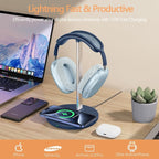 Headphone Stand with Wireless Charger, Gaming Headset Holder Hanger Rack 2 in 1 - Image 4