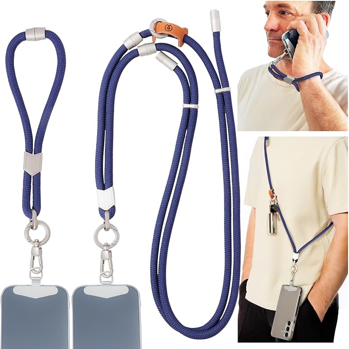 Pulpo 2-in-1 Cell Phone Wrist Strap and Lanyard Navy by Pulpo