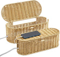 FairyHaus Cable Management Box 2Pack Caramel, Handwoven Large and Small Cable by FairyHaus