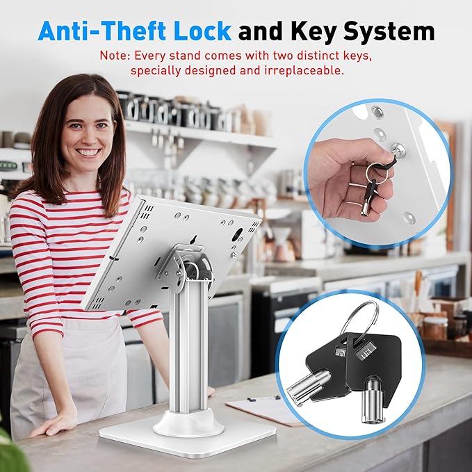 AboveTEK Anti-Theft iPad Kiosk Stand – POS iPad Security Stand & Locking Tablet - Image 3