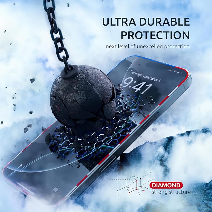 Screen Protector for iPhone 16 Pro Max – USA Flag & Black Frame Design - Image 5
