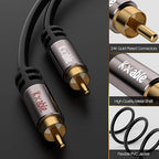 RCA Cable 150FT, 2RCA Male to 2RCA Male Stereo Audio Cable, 【Oxygen-Free Copper - Image 2