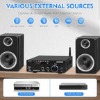 Amplifier Home Audio, Stereo Receiver Bluetooth 5.0 Power amp 100W x2 Wireless - Image 3