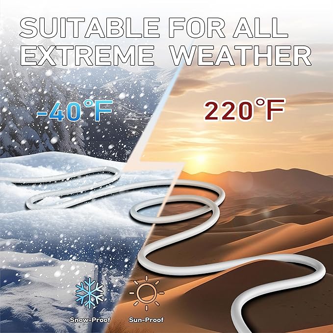 LUCKY TL Indoor Outdoor Extension Cord, 16/3 Gauge White Long Extension Cord - Image 4