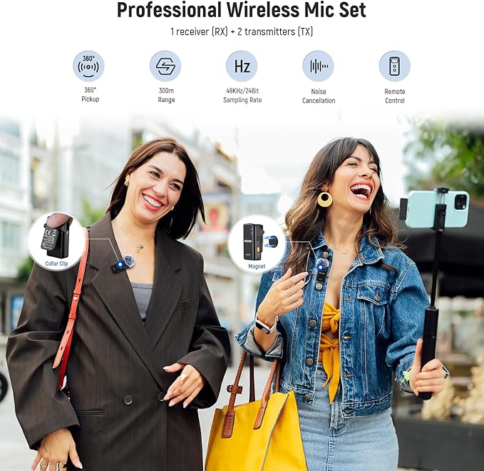 NEEWER KM15 Wireless Lavalier Microphone System Compatible - Image 2