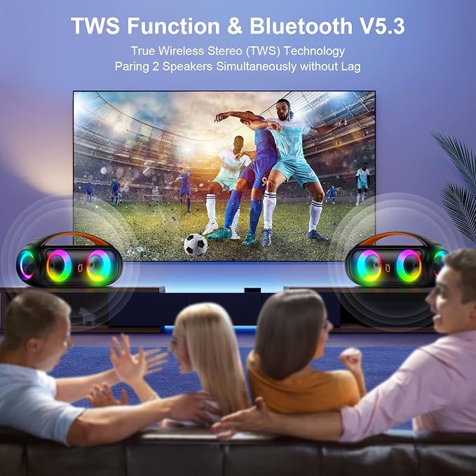 Portable Bluetooth Speaker, Loud Boombox Speaker - Image 4