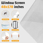 Window Screen Replacement, Screen Door Repair Kit, Including 50 FT - Image 3