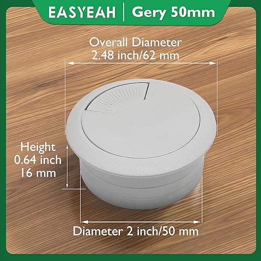 2 Pcs Desk Grommet 2" / 50 mm, Desk Cord Hole Cover, Cable Grommet ABS Plastic - Image 9