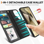 TUCCH Wallet Case for Galaxy S25 Ultra, 2 in 1 Wrist Strap RFID Blocking 4 Card - Image 3